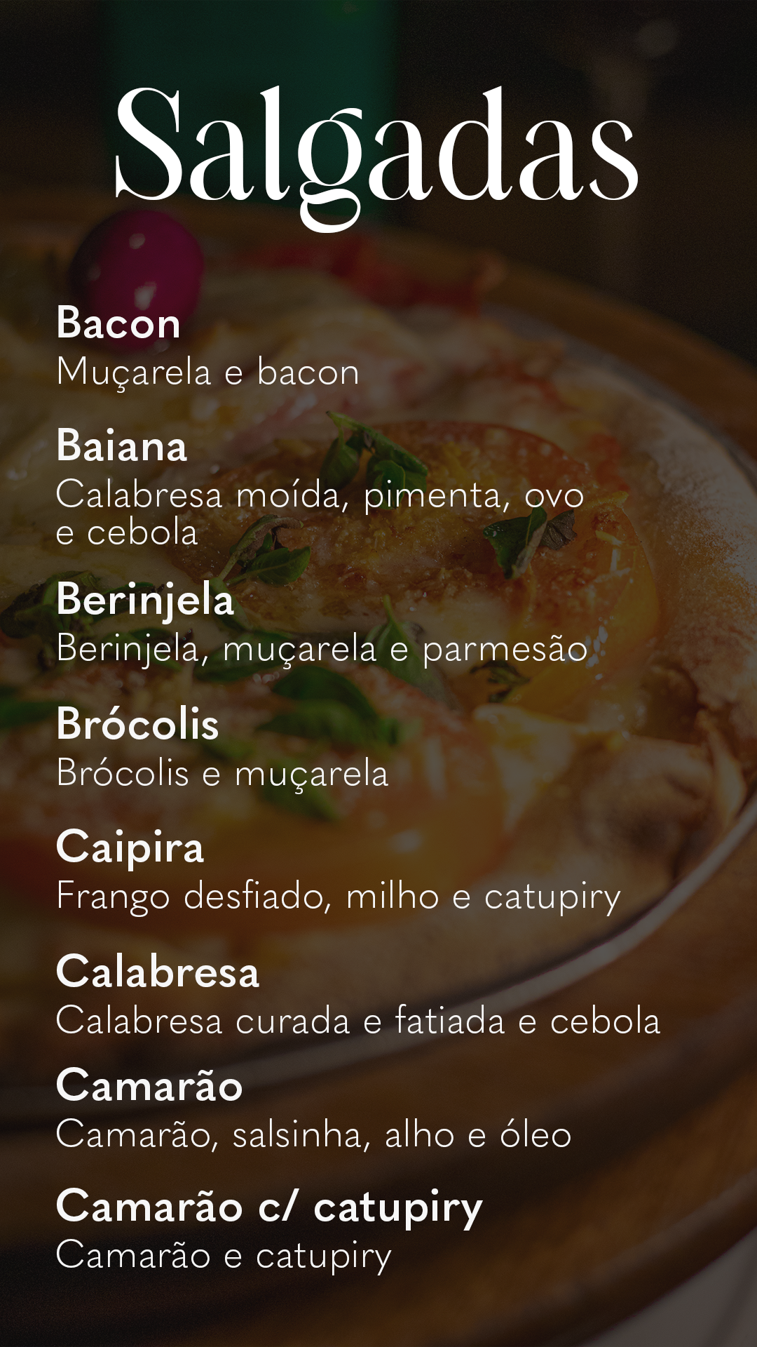 Página do Cardápio 2